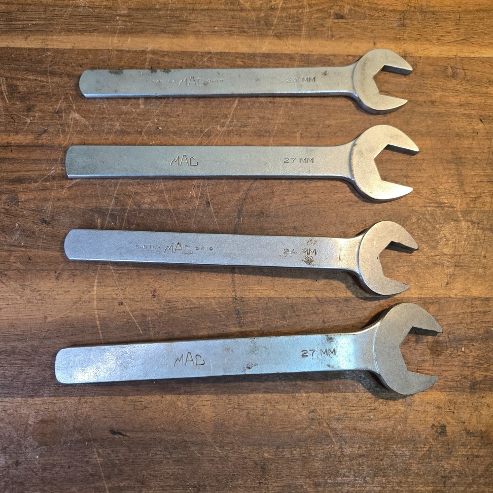 4 MAC TOOLS  24 & 27mm THIN OPEN END  WRENCH   #S157 S158 S157A S158A USA